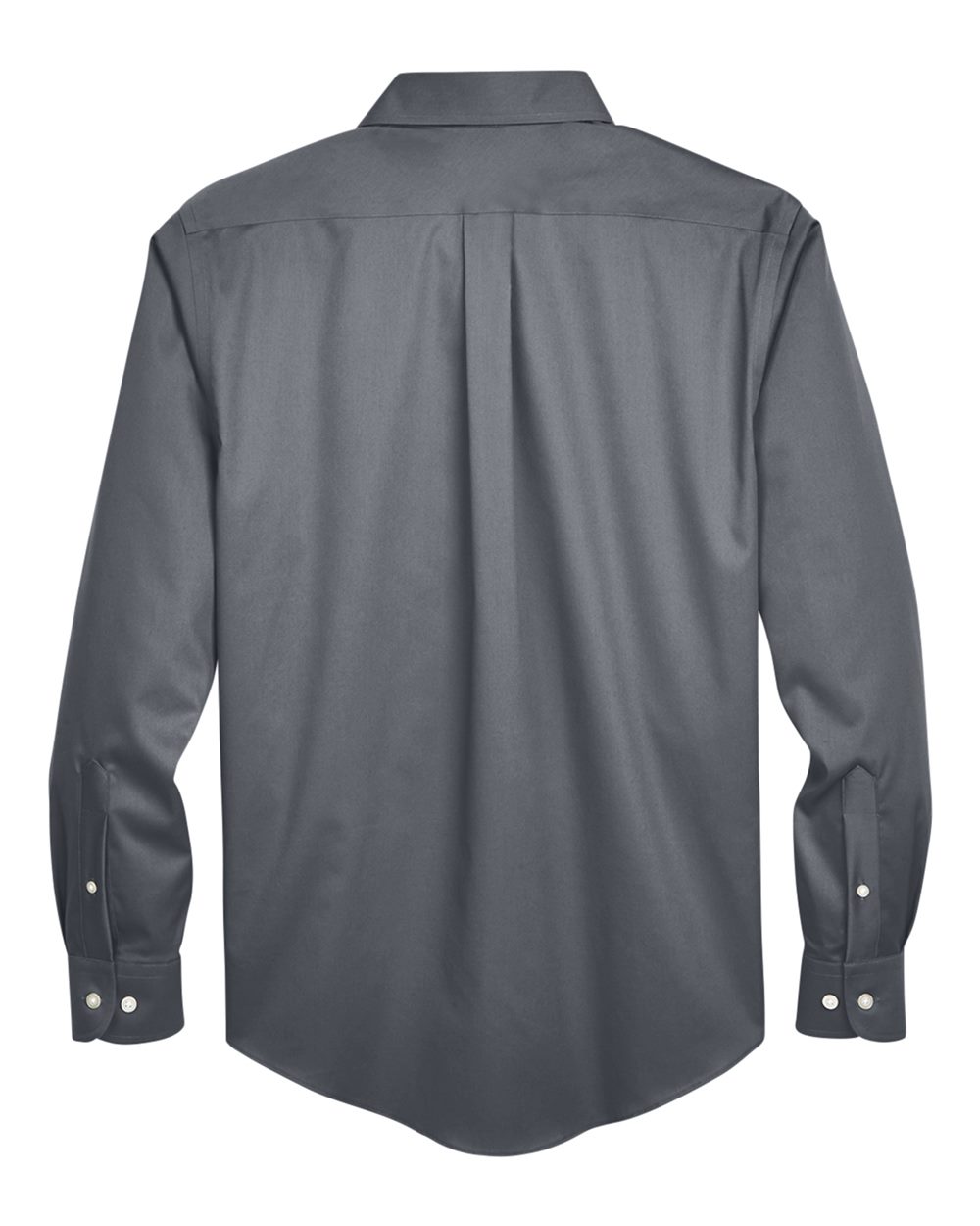 Men's Tall Crown Collection® Solid Stretch Twill Woven Dress Shirt - Back - B675B2136 - Graphite