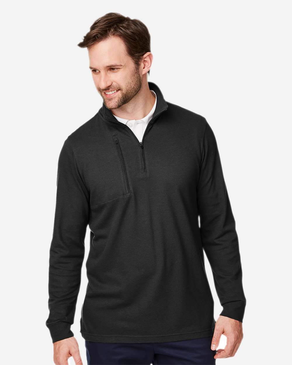 Men's New Classics® Performance Quarter-Zip Pullover - OnModelFront - B648B2503 - Black
