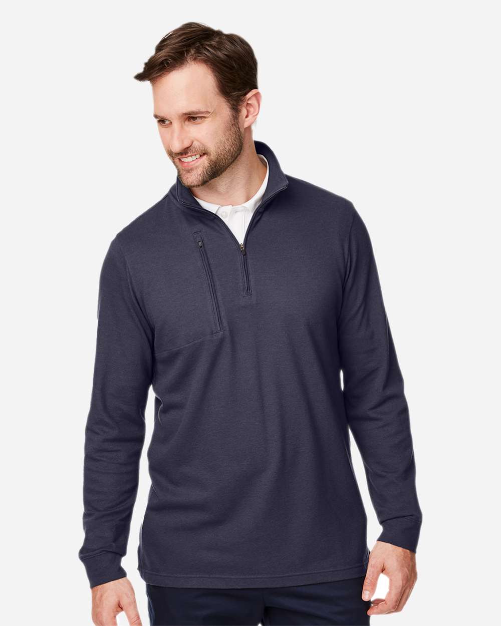 Men's New Classics® Performance Quarter-Zip Pullover - OnModelFront - B648B2653 - Navy