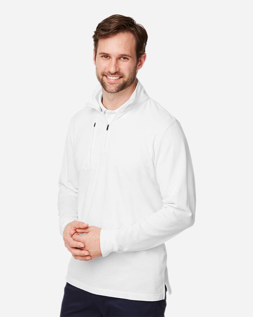Men's New Classics® Performance Quarter-Zip Pullover - OnModelSide - B648B2003 - White