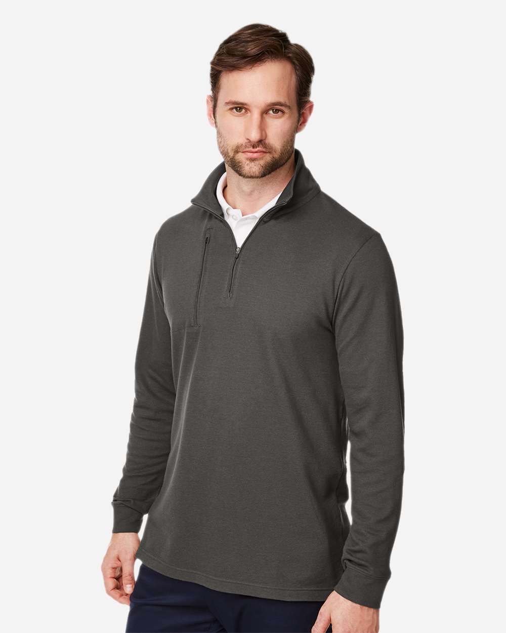 Men's New Classics® Performance Quarter-Zip Pullover - OnModelSide - B648B2133 - Graphite