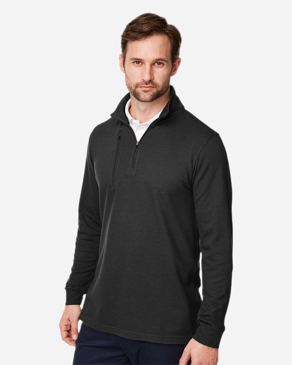 Men's New Classics® Performance Quarter-Zip Pullover - OnModelSide - B648B2503 - Black