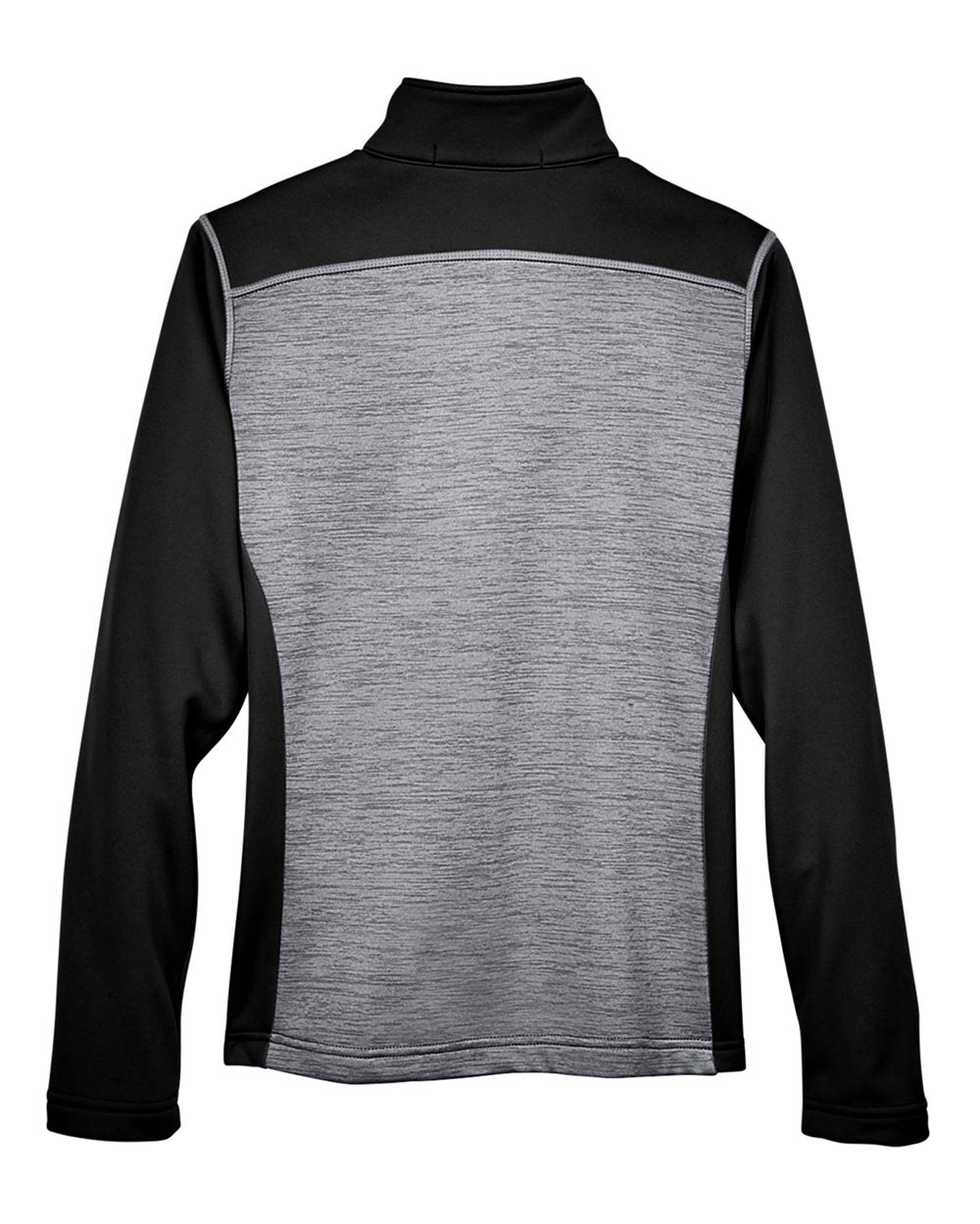 Women's Newbury Colorblock Mélange Fleece Full-Zip Jacket - Back - B713B2502 - Black Heather/ Dark Grey Heather