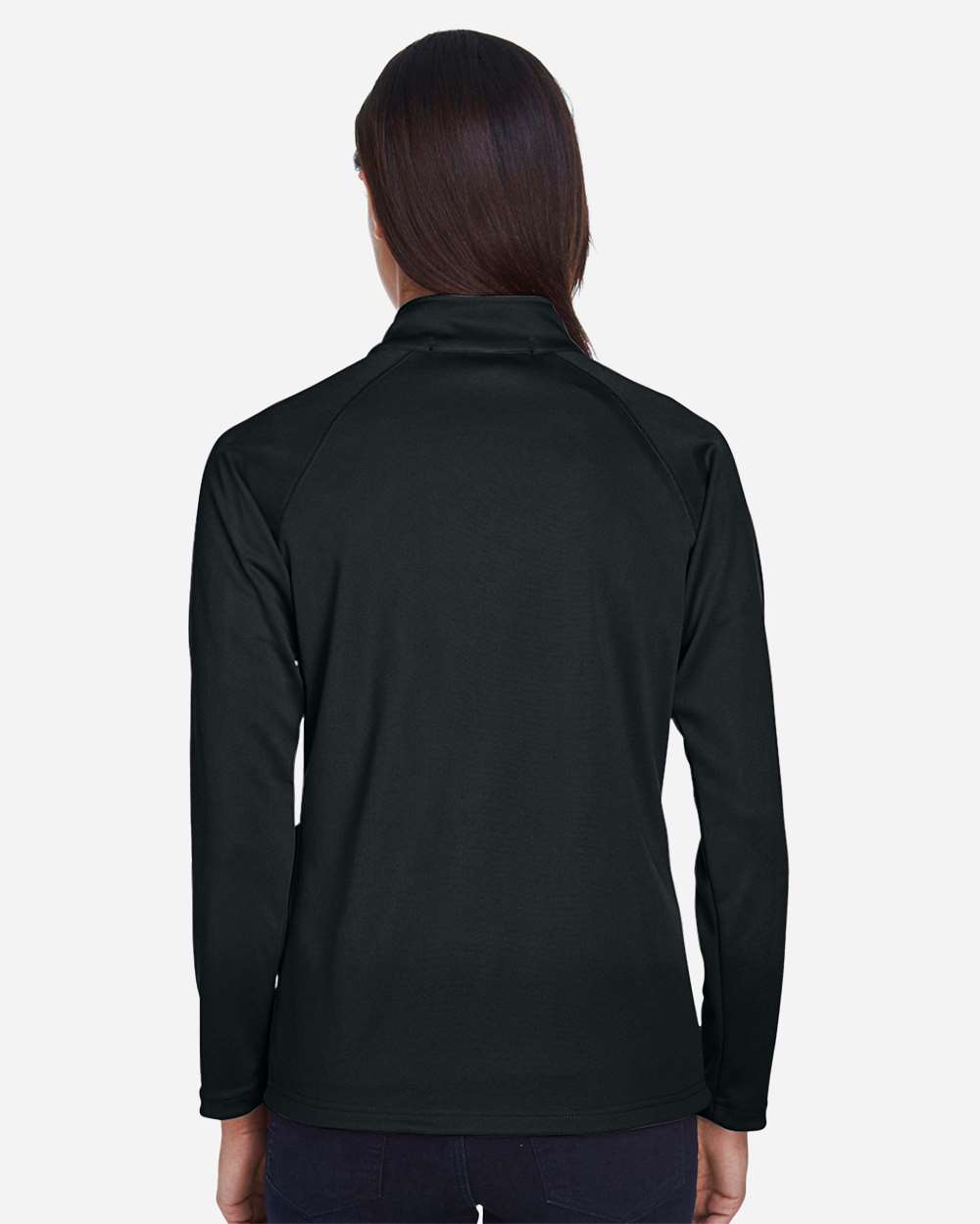 Women's Stretch Tech-Shell® Compass Quarter-Zip Pullover - OnModelBack - B657B2503 - Black