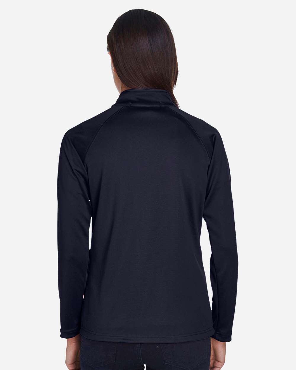 Women's Stretch Tech-Shell® Compass Quarter-Zip Pullover - OnModelBack - B657B2653 - Navy