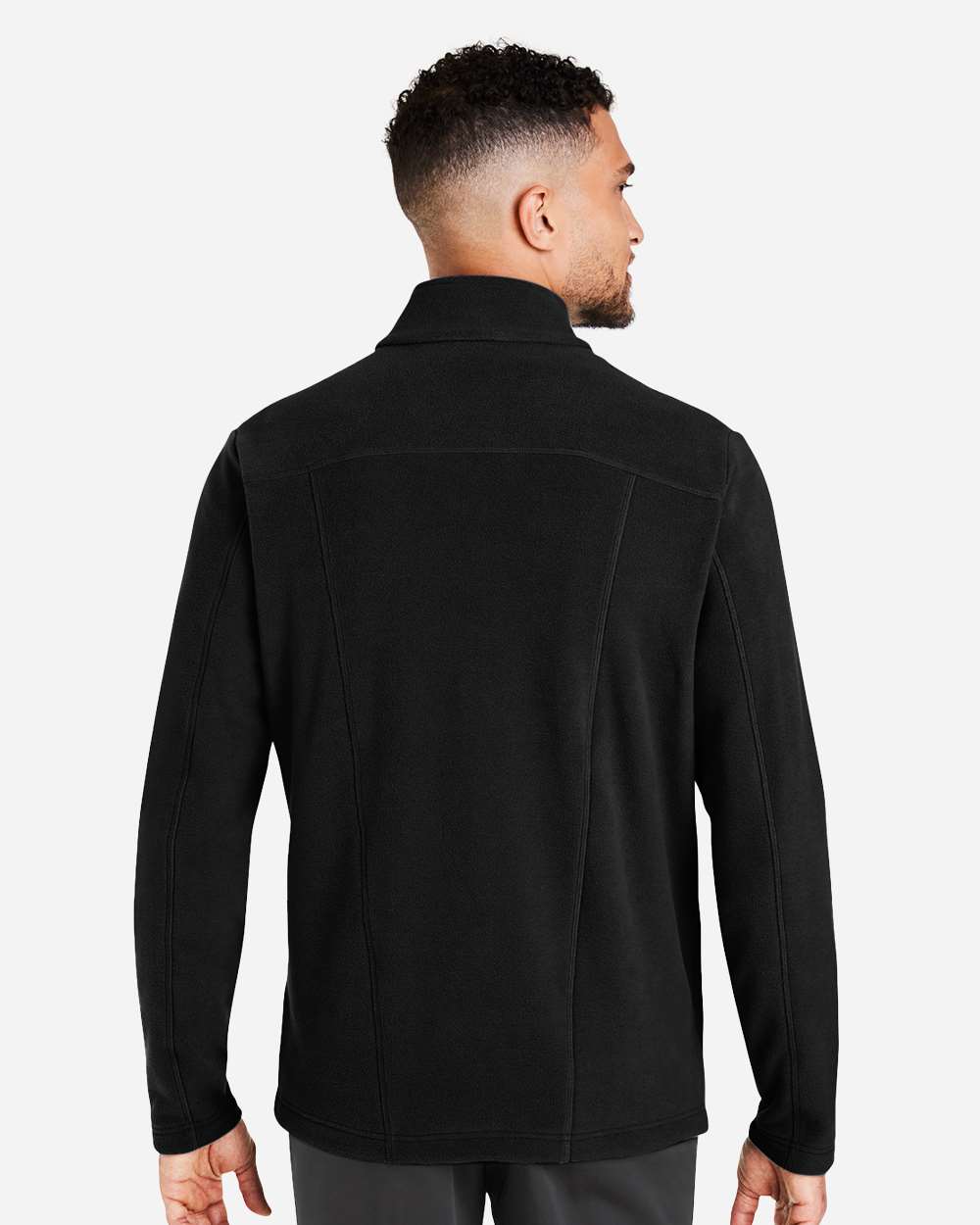 Men's CrownLux Performance® Fleece Full-Zip Jacket - OnModelBack - B705B2503 - Black