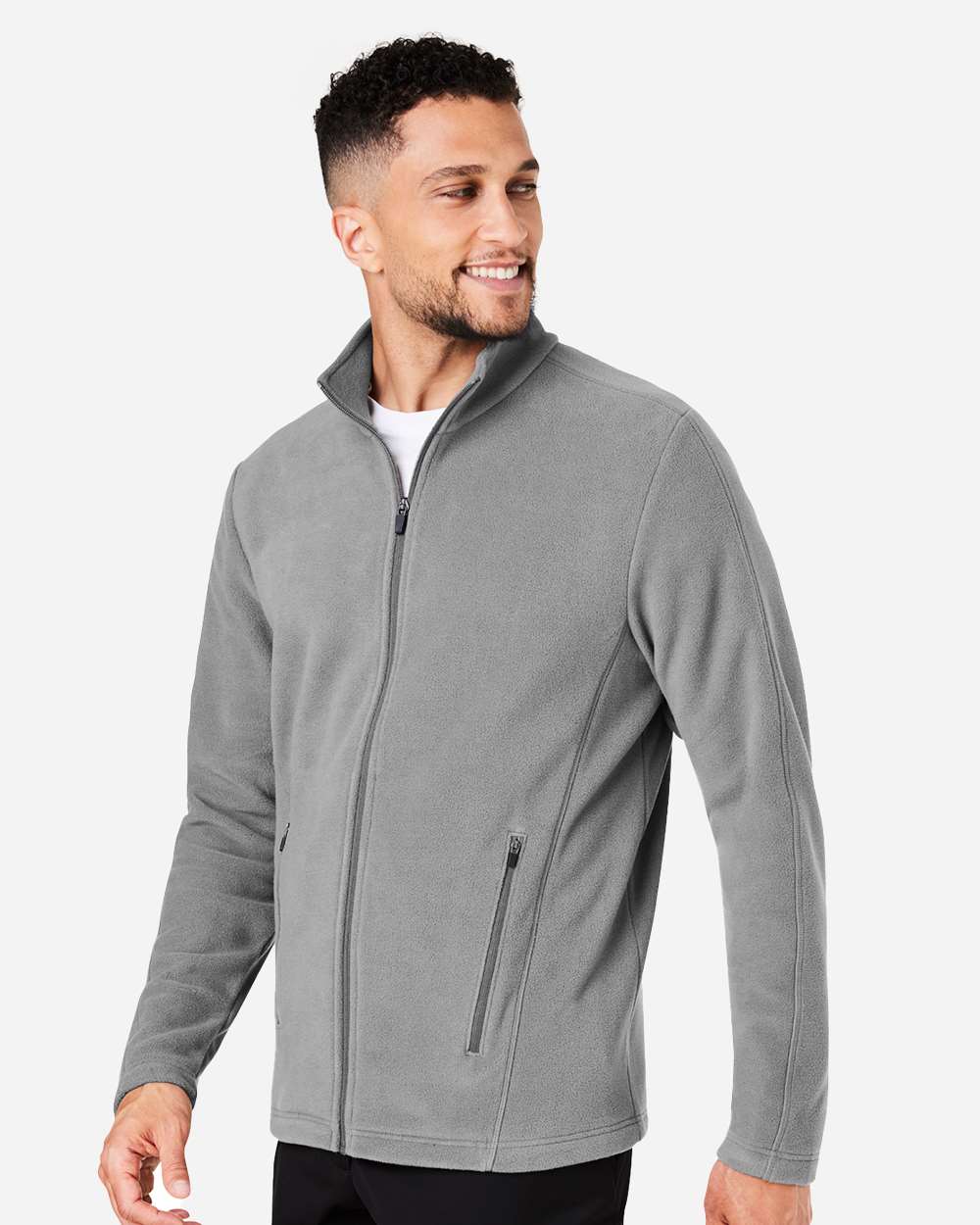 Men's CrownLux Performance® Fleece Full-Zip Jacket - OnModelSide - B705B2133 - Graphite