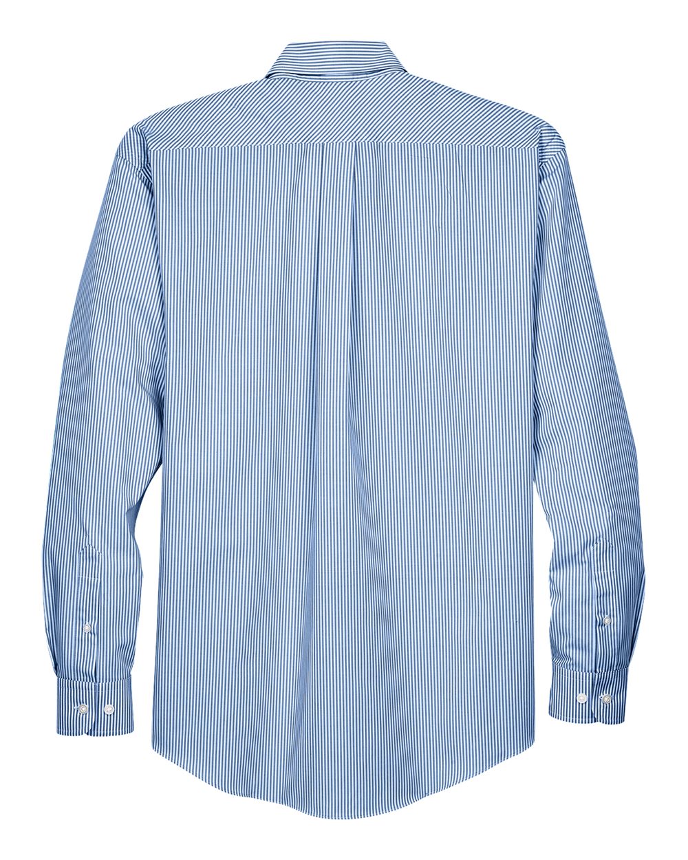 Men's Crown Collection® Banker Stripe Woven Dress Shirt - Back - B606B2253 - French Blue