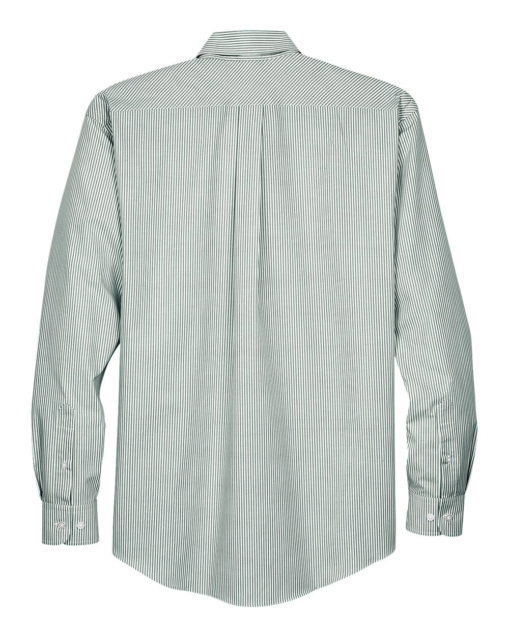 Men's Crown Collection® Banker Stripe Woven Dress Shirt - Back - B606B2663 - Dill