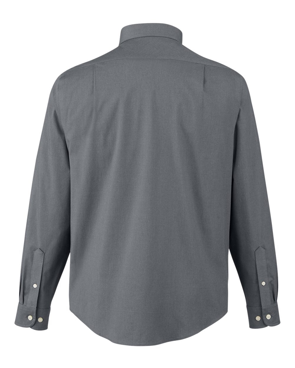 Men's CrownLux Performance® Spencer Poplin Dress Shirt - Back - B669B2133 - Graphite Melange