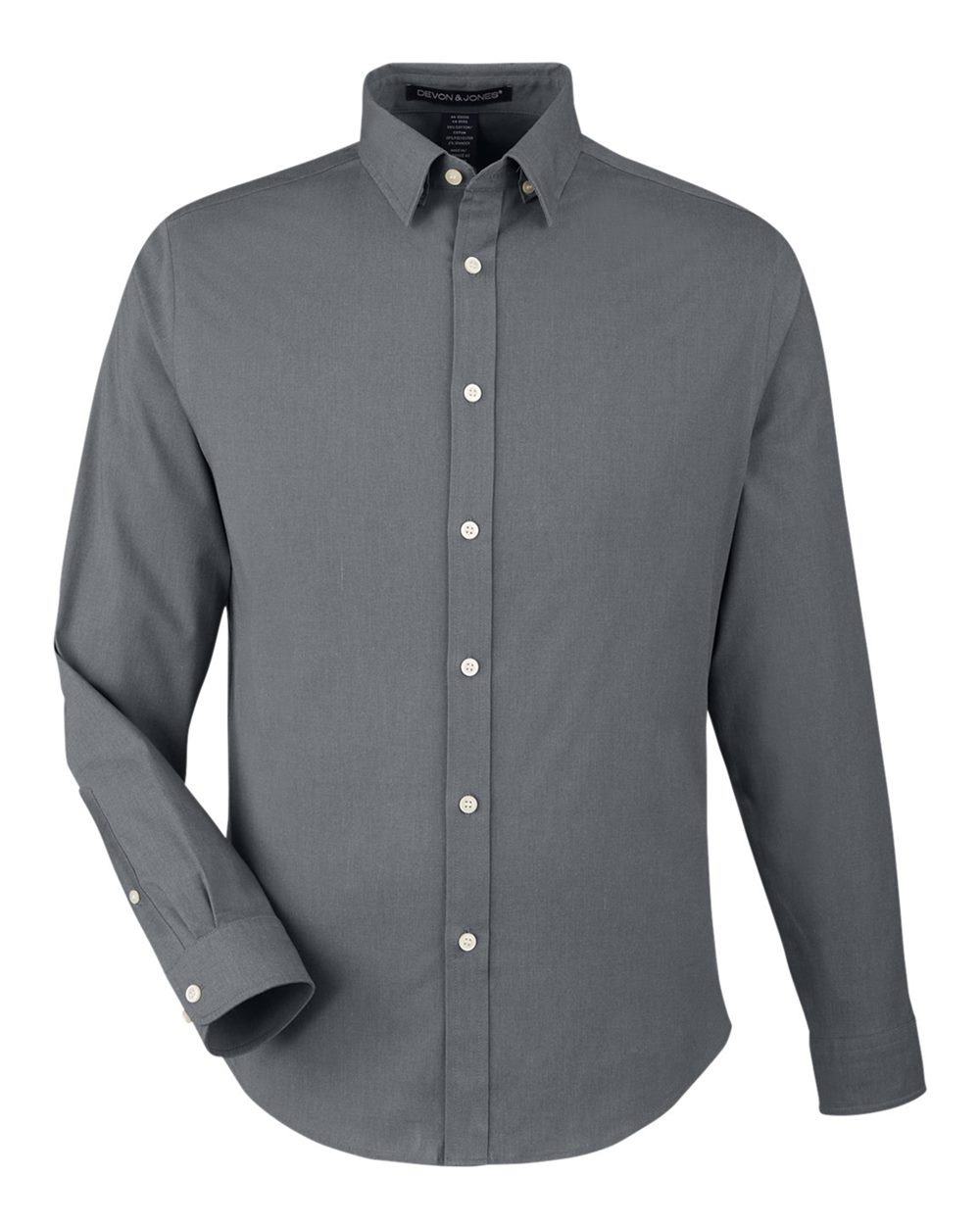 Men's CrownLux Performance® Spencer Poplin Dress Shirt - Front - B669B2133 - Graphite Melange