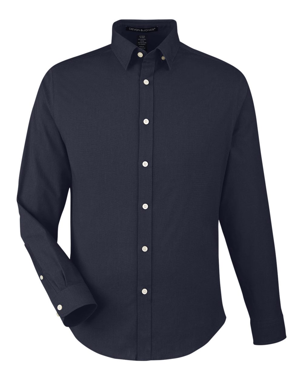 Men's CrownLux Performance® Spencer Poplin Dress Shirt - Front - B669B2653 - Navy Melange