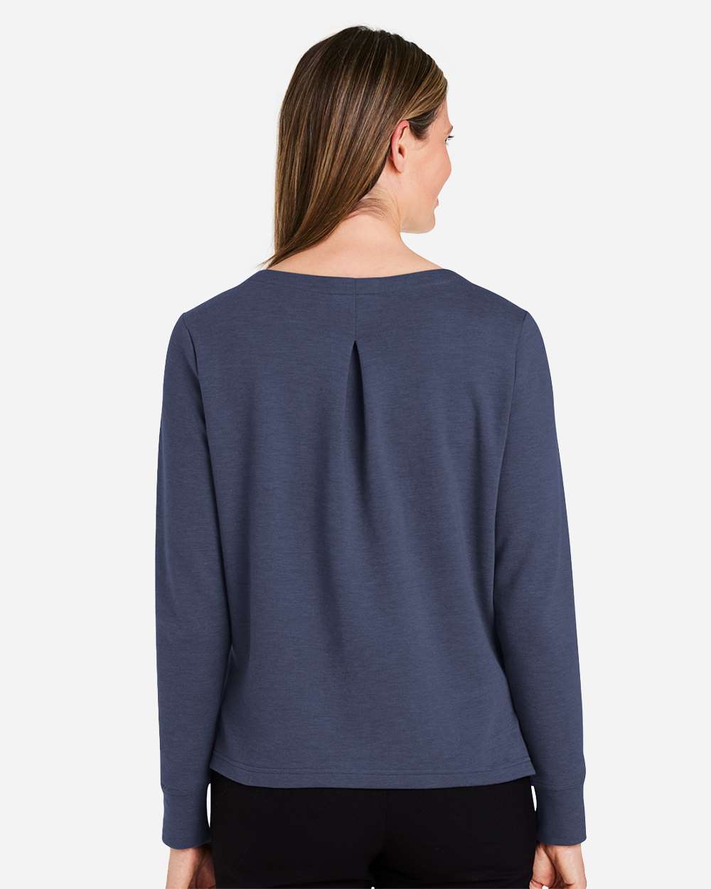 Women's New Classics® Charleston Pullover - OnModelBack - B668B2652 - Navy Melange