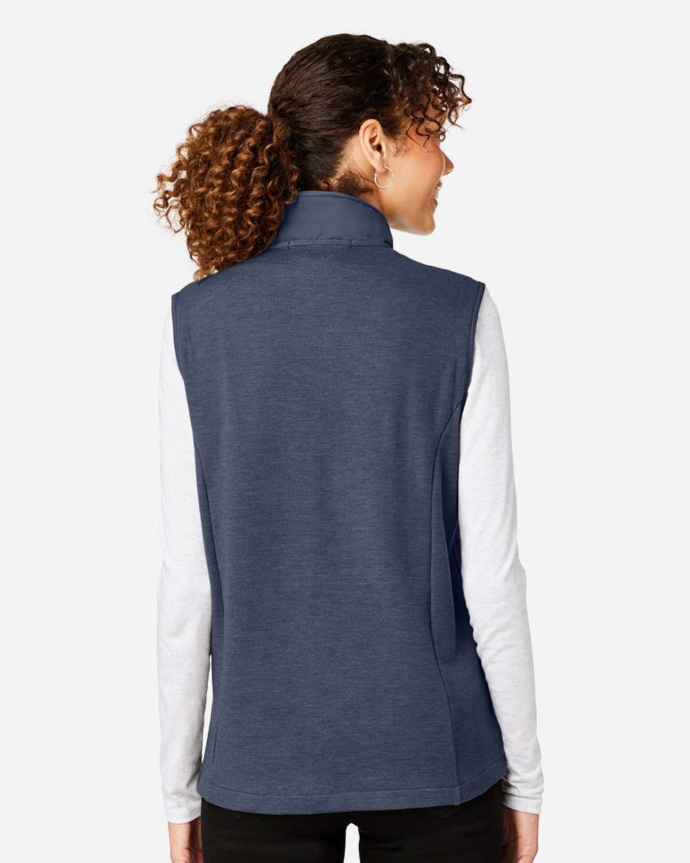Women's New Classics® Charleston Hybrid Vest - OnModelBack - B700B2652 - Navy Melange/ Navy