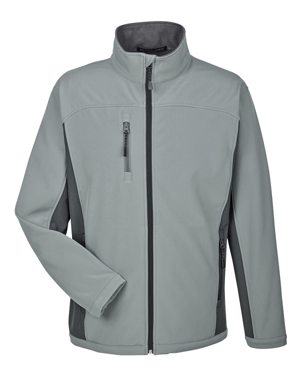 Men's Soft Shell Colorblock Jacket - Front - B616B2093 - Charcoal/ Dark Charcoal