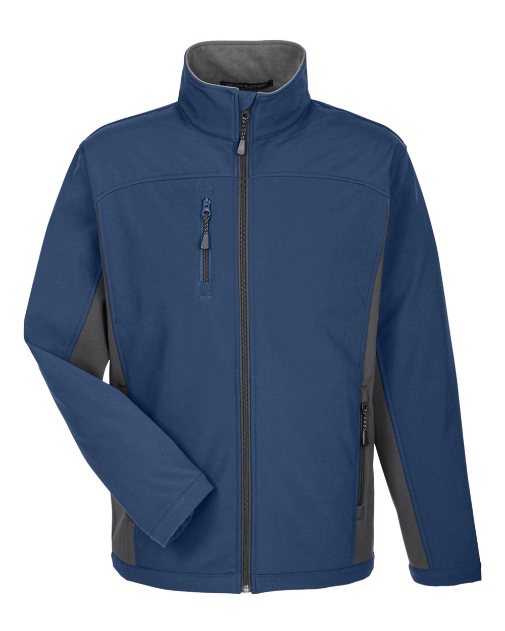 Men's Soft Shell Colorblock Jacket - Front - B616B2658 - Navy/ Dark Charcoal