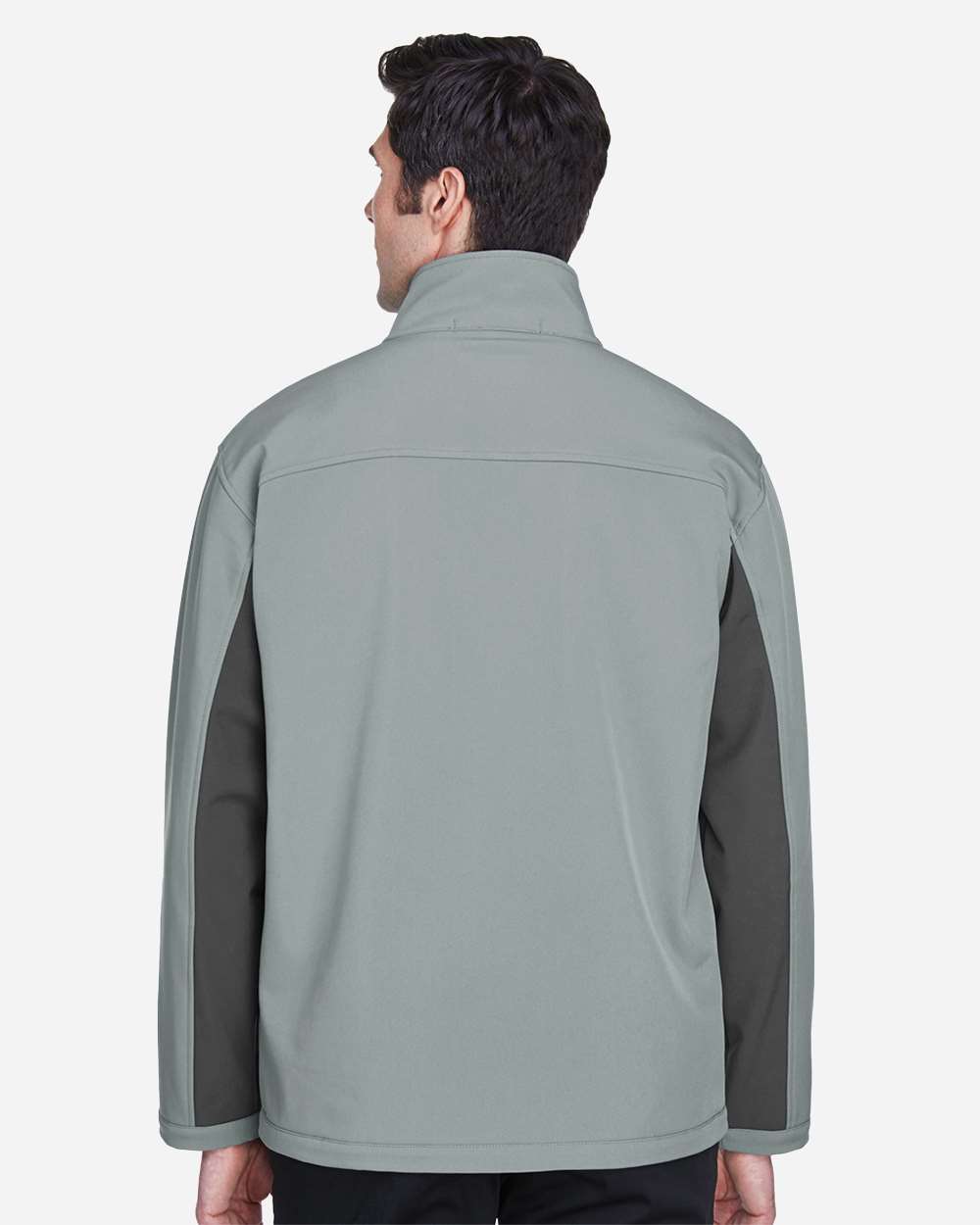 Men's Soft Shell Colorblock Jacket - OnModelBack - B616B2093 - Charcoal/ Dark Charcoal