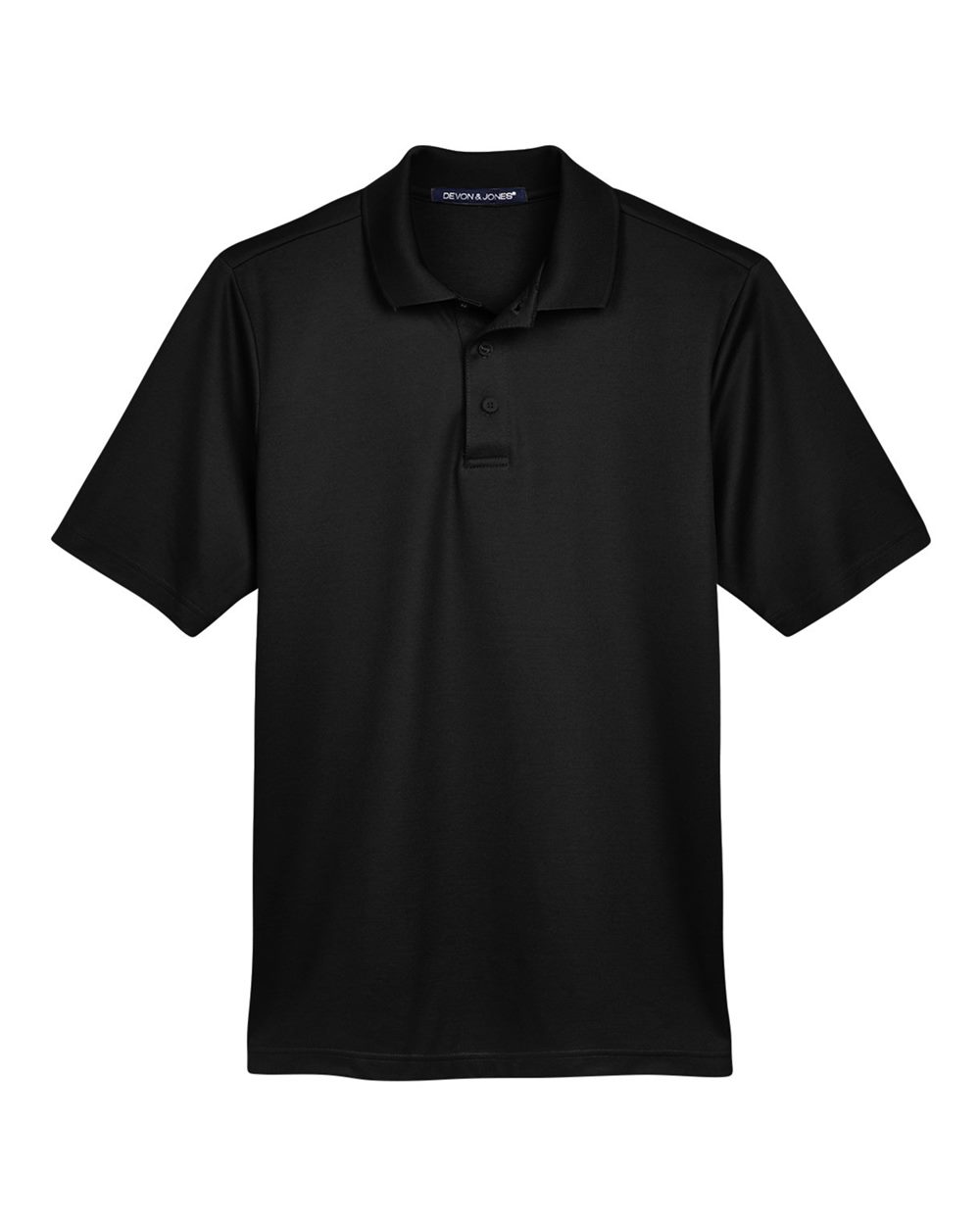 Men's Tall CrownLux Performance® Plaited Polo - Front - B639B2505 - Black