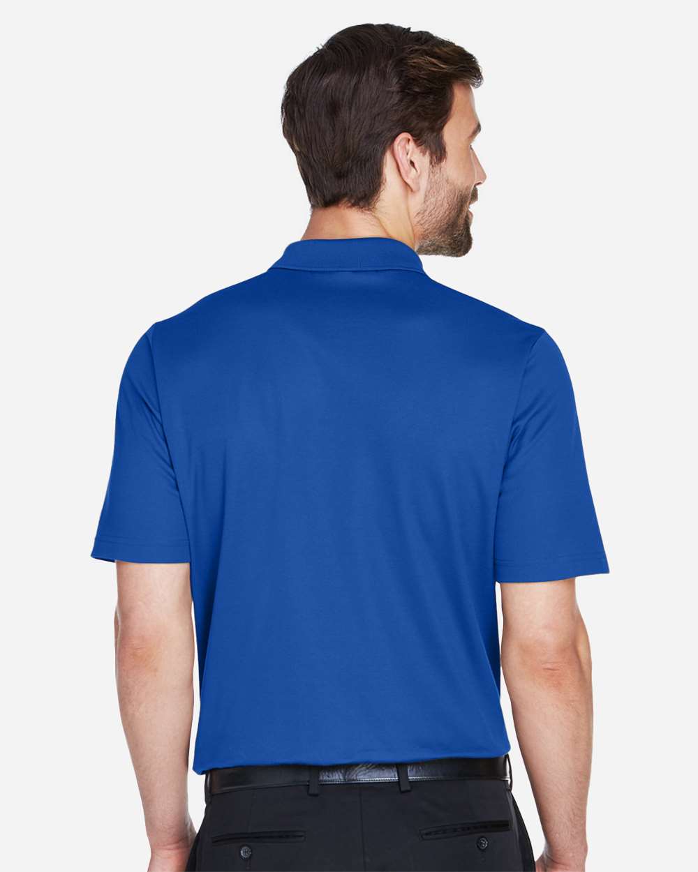 Men's Tall CrownLux Performance® Plaited Polo - OnModelBack - B639B2755 - True Royal