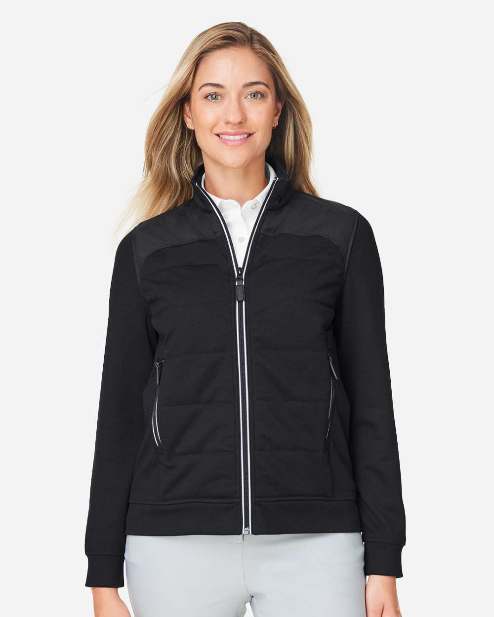 Women's New Classics® Club Jacket - OnModelFront - B703B2502 - Black