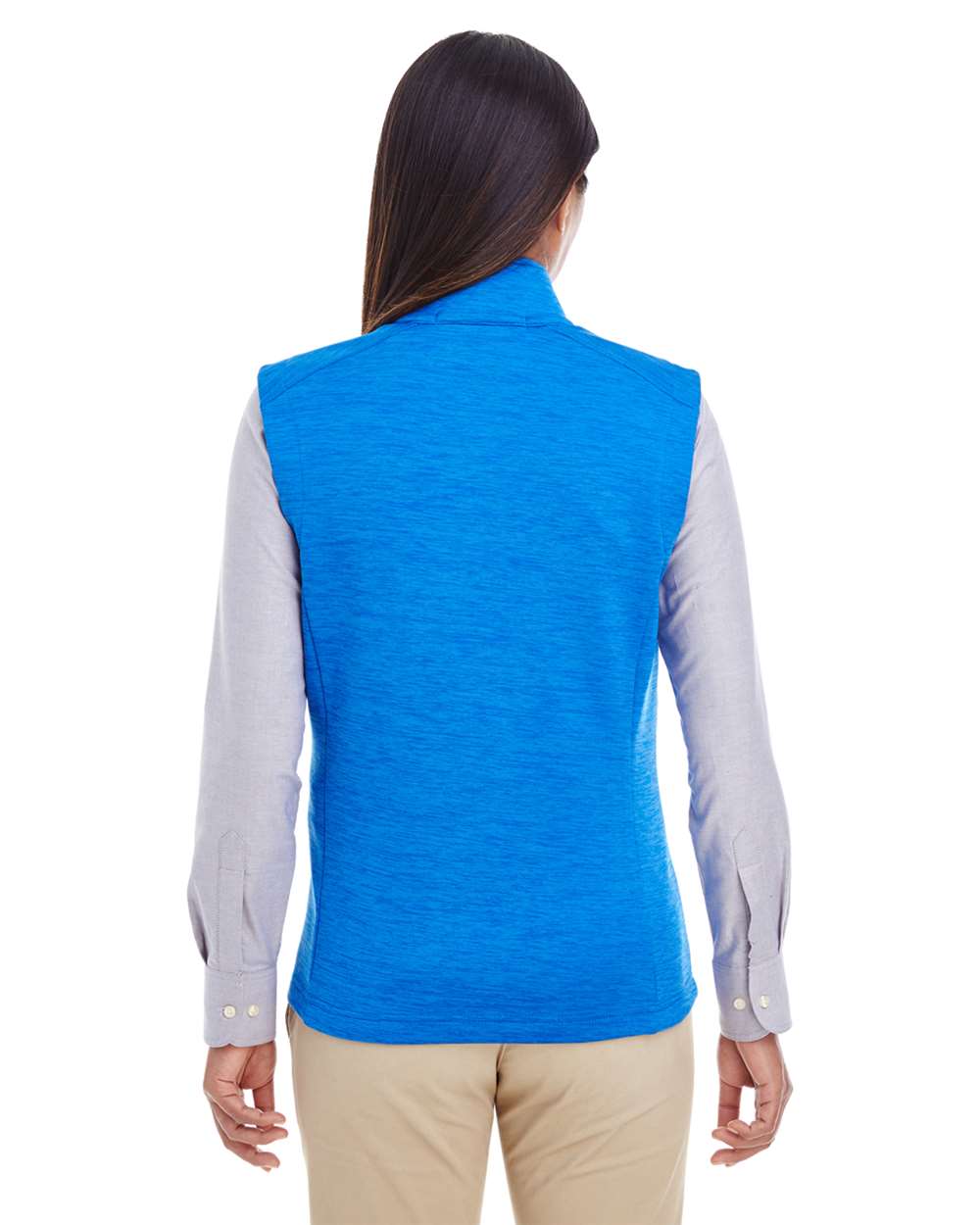 Women's Newbury Mélange Fleece Vest - OnModelBack - B813B2253 - French Blue Heather