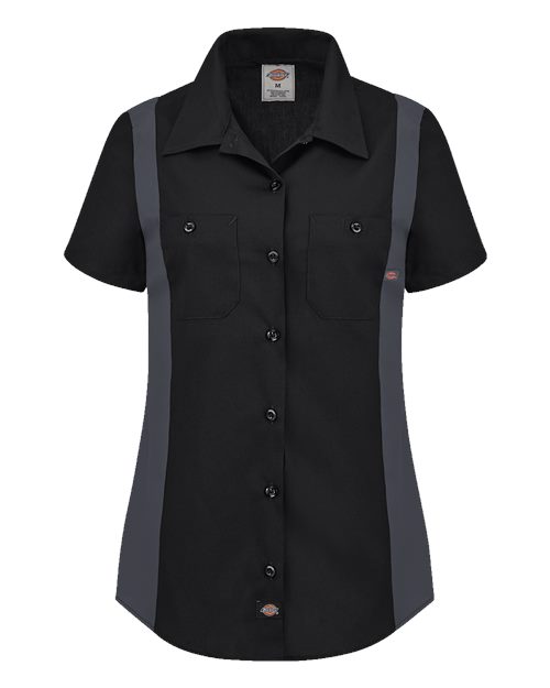 Women's Short Sleeve Industrial Colorblocked Shirt - styleImage
