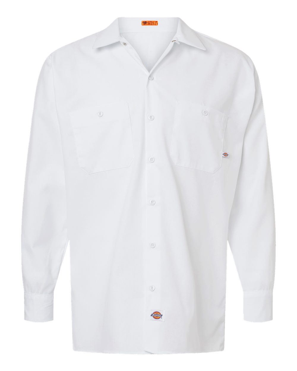 Men's Industrial Long Sleeve Work Shirt - Front - B09830003 - White
