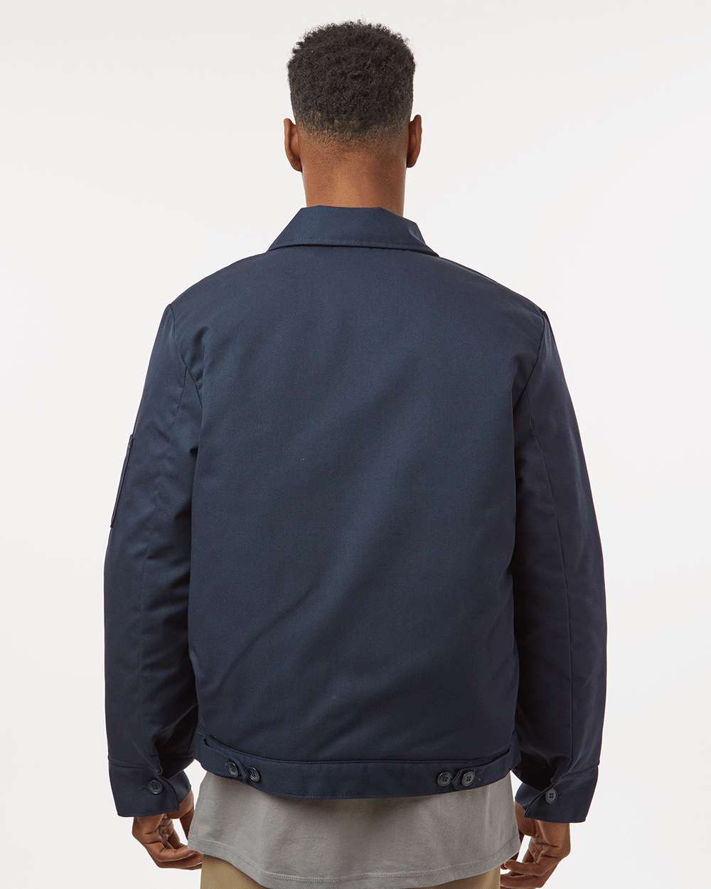 Unisex Insulated Industrial Eisenhower Jacket - OnModelBack - B22730863 - Dark Navy