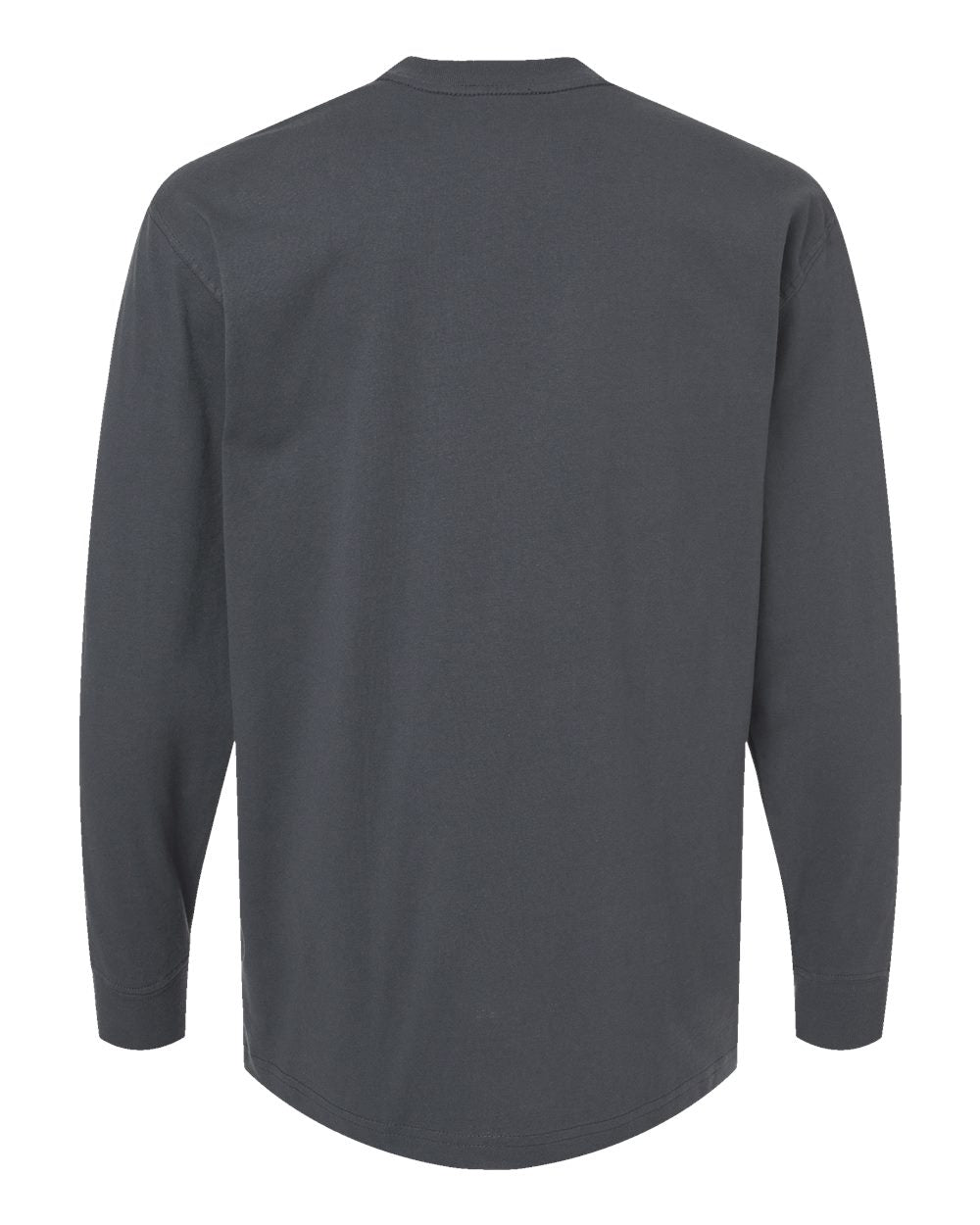 Men's Traditional Heavyweight Long Sleeve T-Shirt - Back - B08130093 - Charcoal