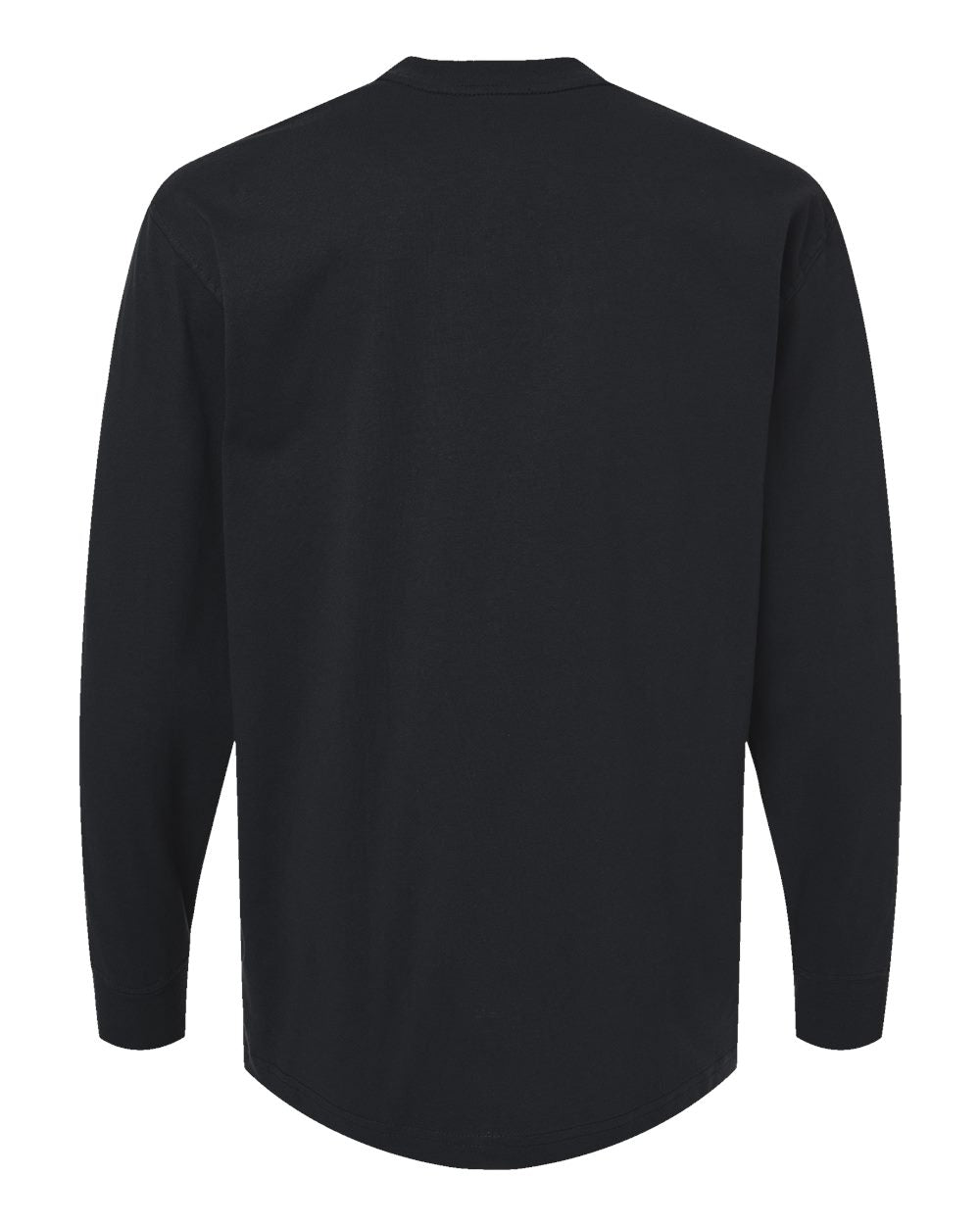 Men's Traditional Heavyweight Long Sleeve T-Shirt - Back - B08130503 - Black