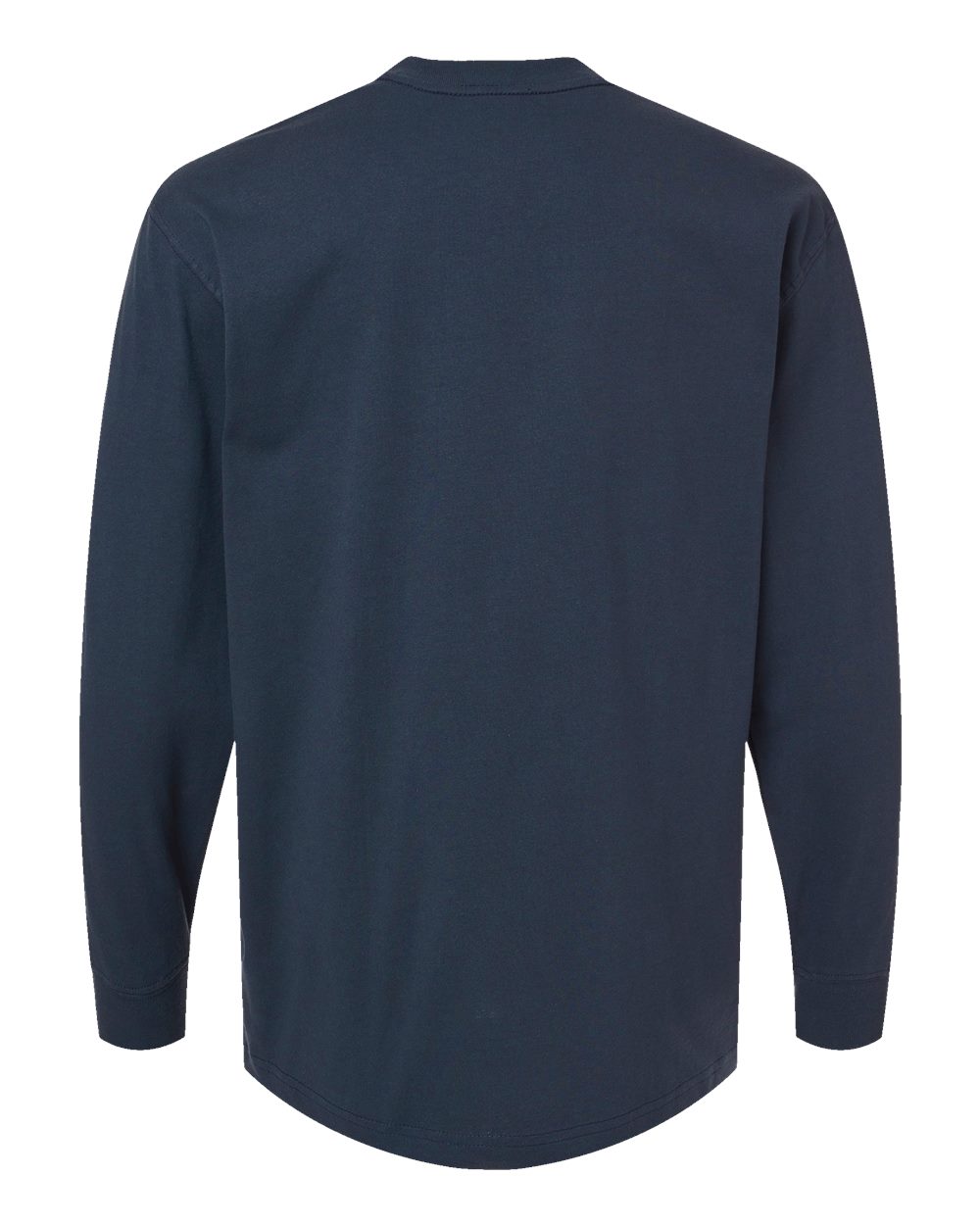 Men's Traditional Heavyweight Long Sleeve T-Shirt - Back - B08130863 - Dark Navy