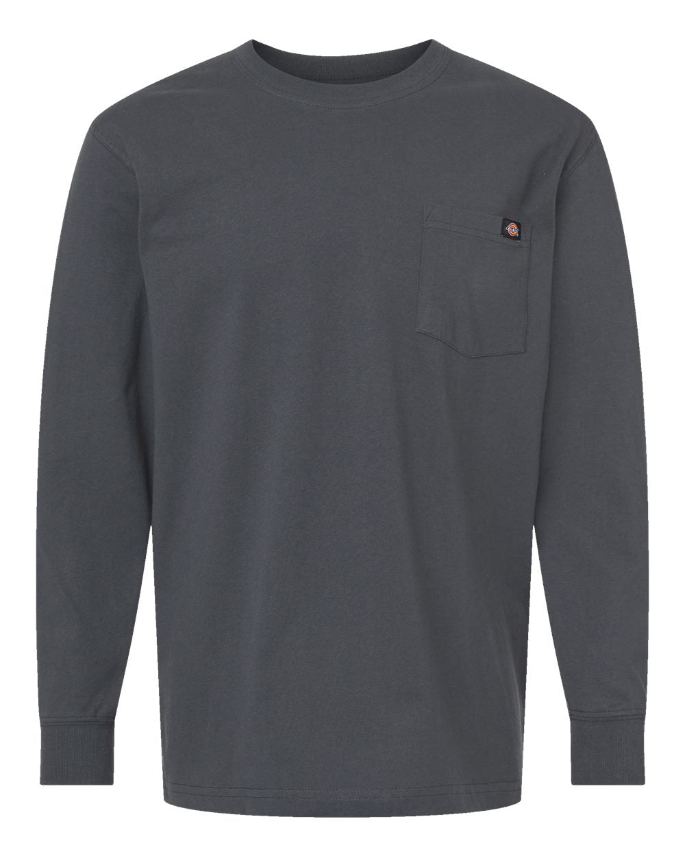 Men's Traditional Heavyweight Long Sleeve T-Shirt - Front - B08130093 - Charcoal