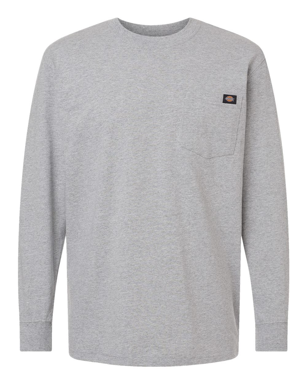 Men's Traditional Heavyweight Long Sleeve T-Shirt - Front - B08130583 - Heather Grey