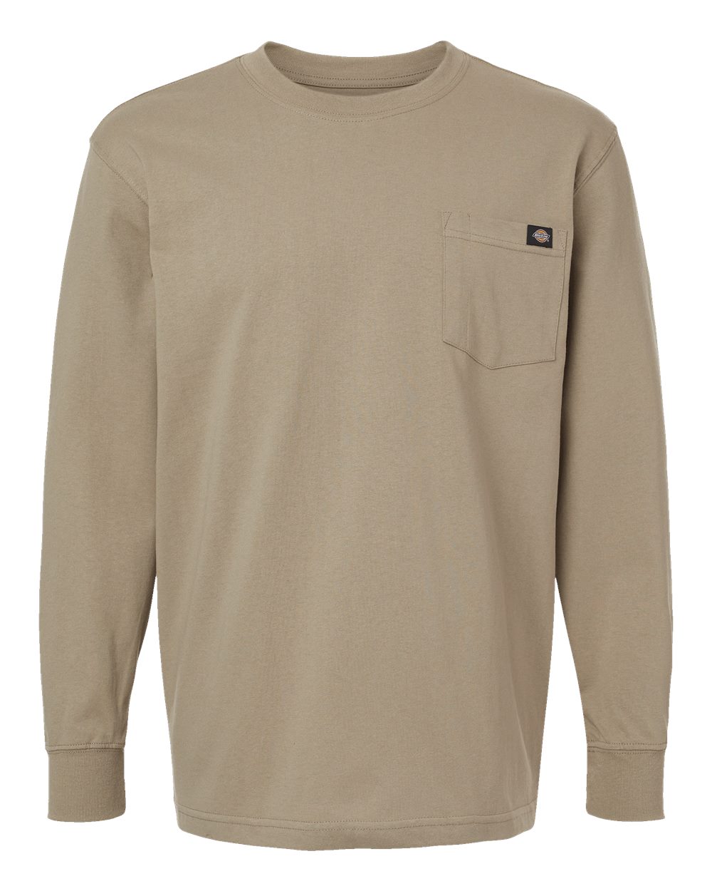 Men's Traditional Heavyweight Long Sleeve T-Shirt - Front - B08130733 - Desert Sand