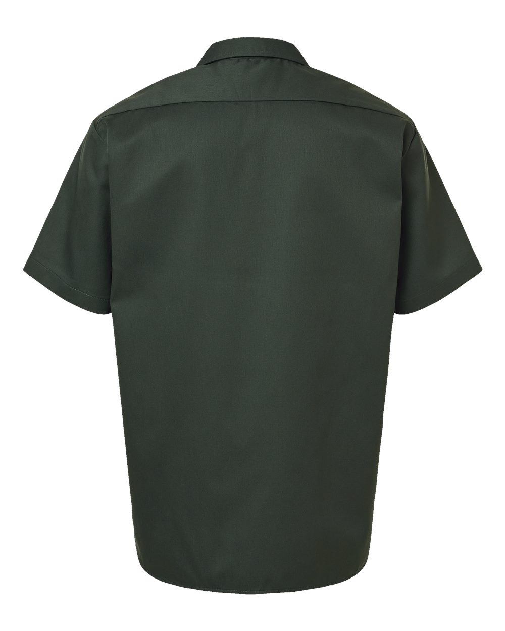 Men's Short Sleeve Work Shirt - Back - B61630643 - Olive Green