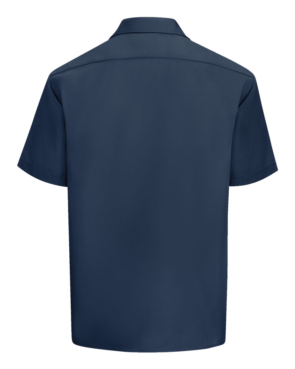 Men's Short Sleeve Work Shirt - Back - B61630653 - Navy