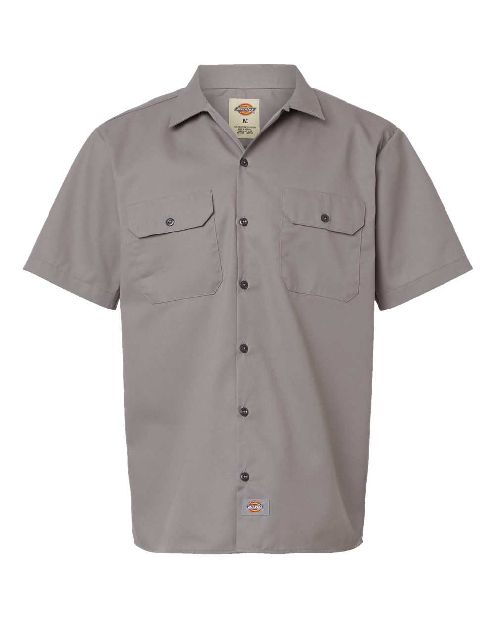 Men's Short Sleeve Work Shirt - Front - B61630353 - Silver Grey