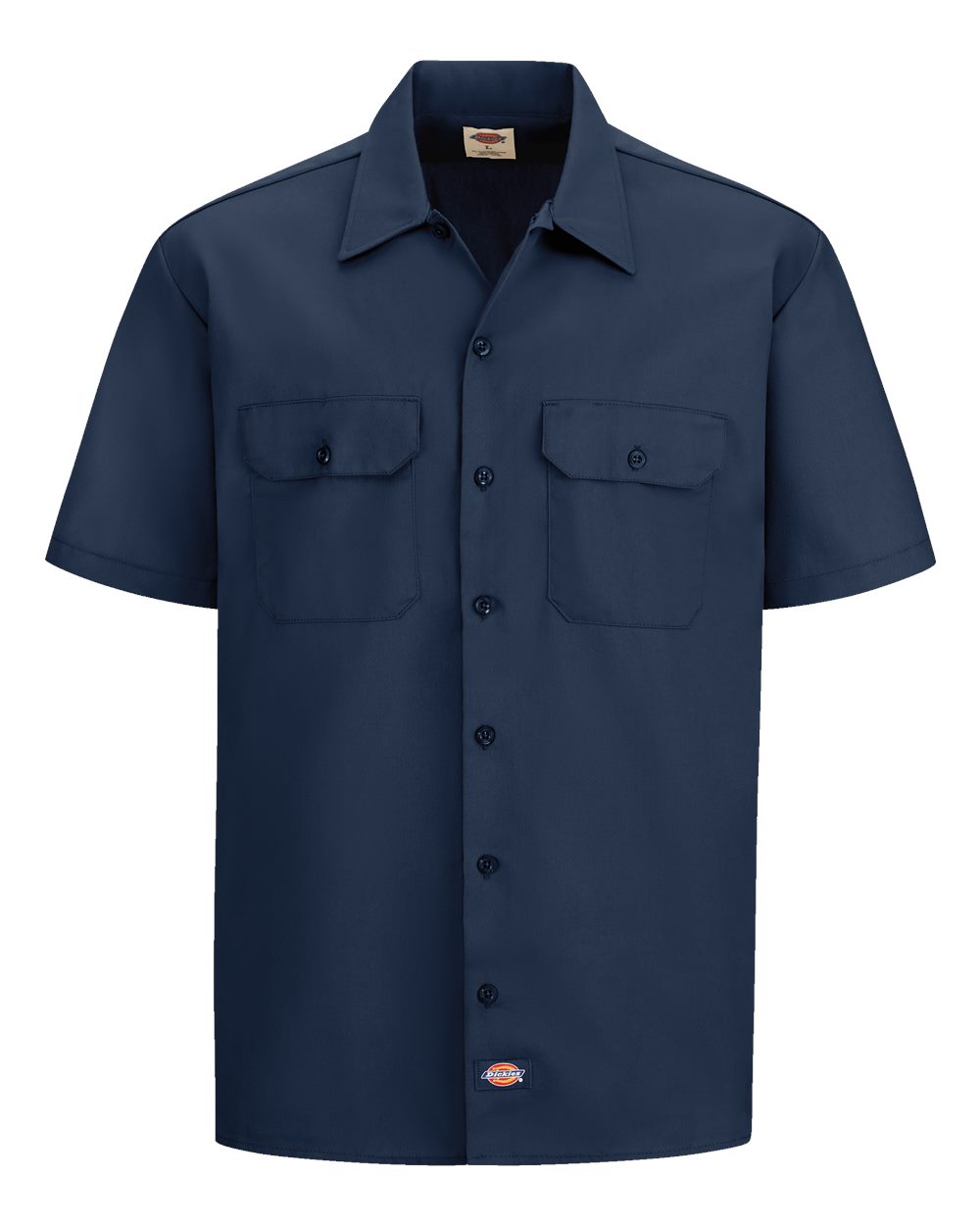 Men's Short Sleeve Work Shirt - Front - B61630653 - Navy