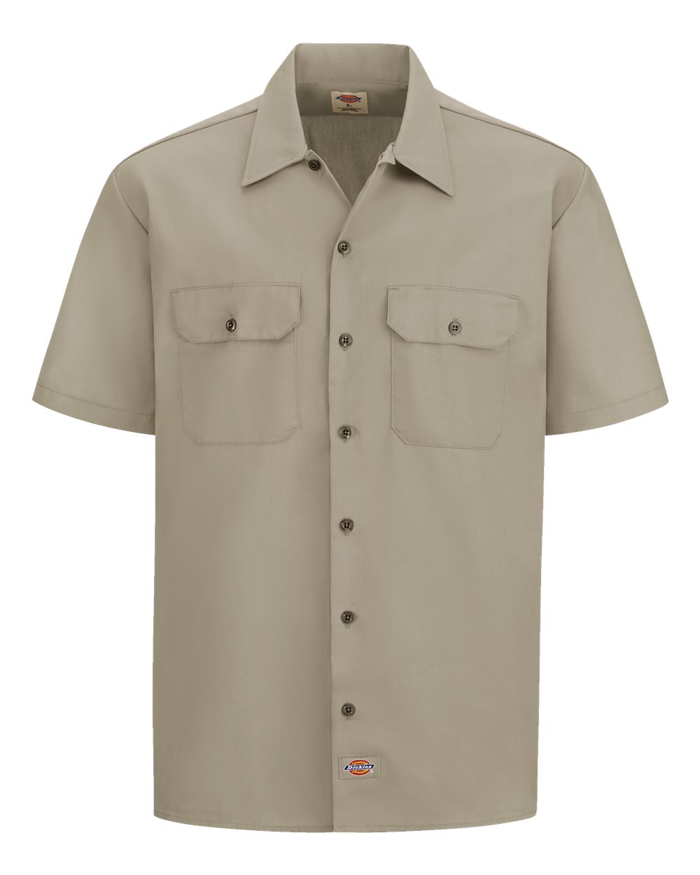 Men's Short Sleeve Work Shirt - Front - B61630733 - Desert Sand