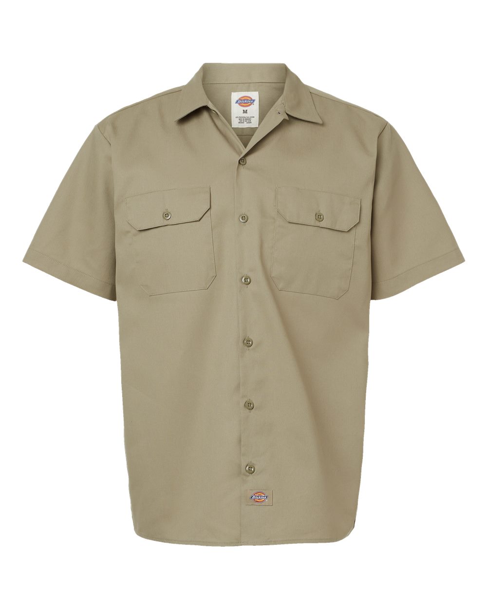 Men's Short Sleeve Work Shirt - Front - B61630773 - Khaki