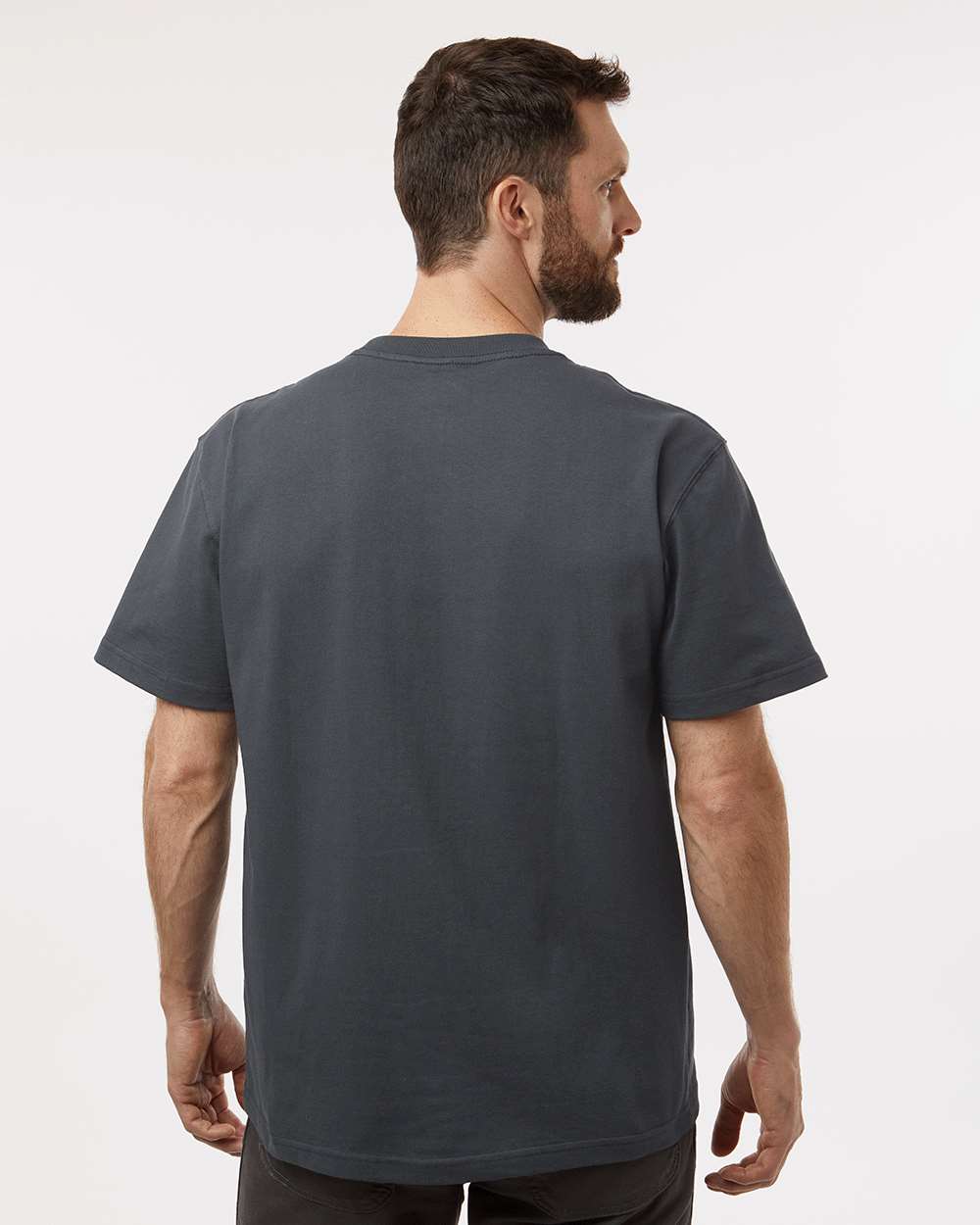 Men's Traditional Heavyweight T-Shirt - OnModelBack - B64130093 - Charcoal