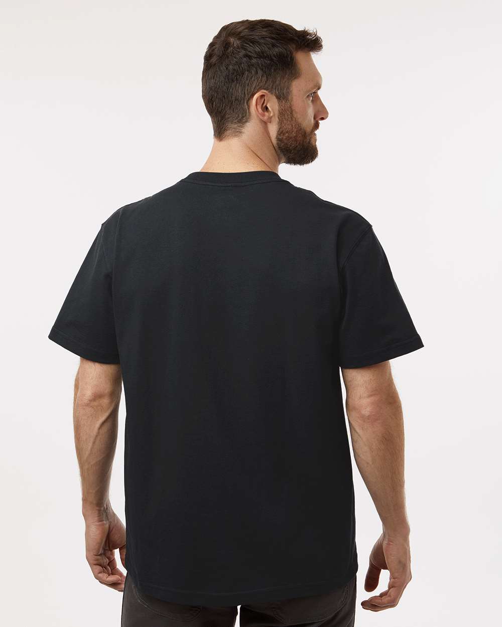 Men's Traditional Heavyweight T-Shirt - OnModelBack - B64130503 - Black