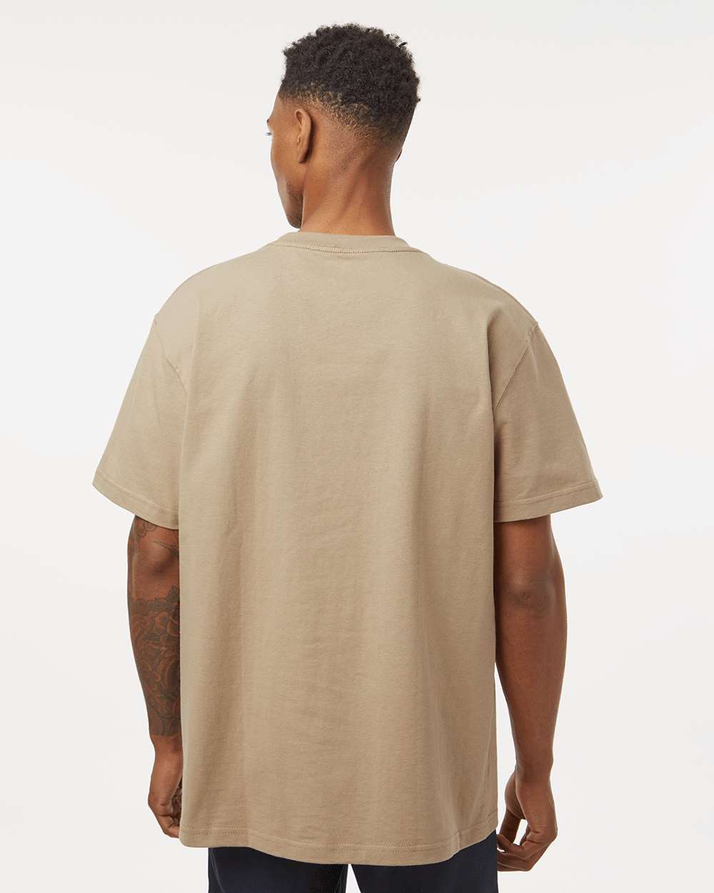Men's Traditional Heavyweight T-Shirt - OnModelBack - B64130733 - Desert Sand
