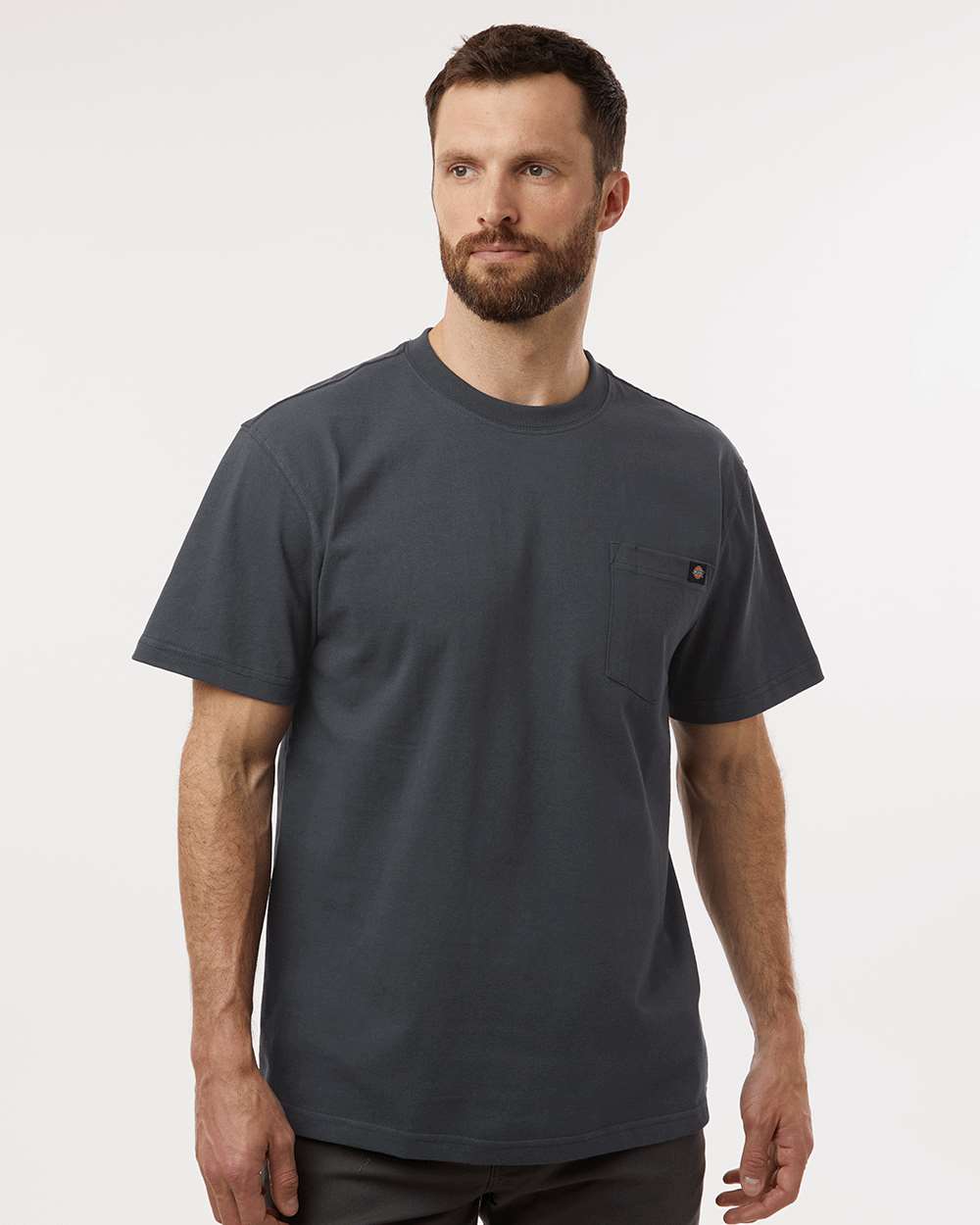 Men's Traditional Heavyweight T-Shirt - OnModelFront - B64130093 - Charcoal