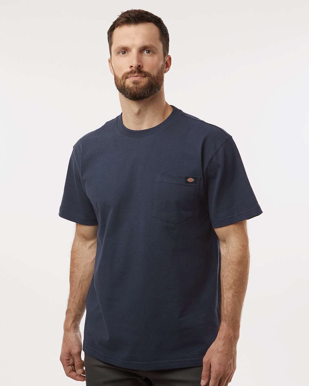 Men's Traditional Heavyweight T-Shirt - OnModelFront - B64130863 - Dark Navy