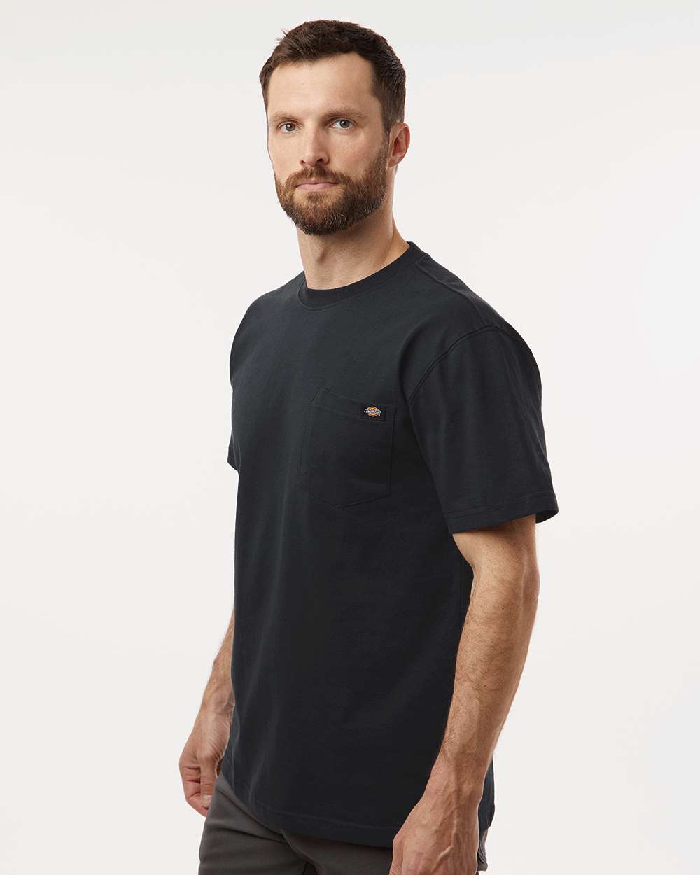 Men's Traditional Heavyweight T-Shirt - OnModelSide - B64130503 - Black