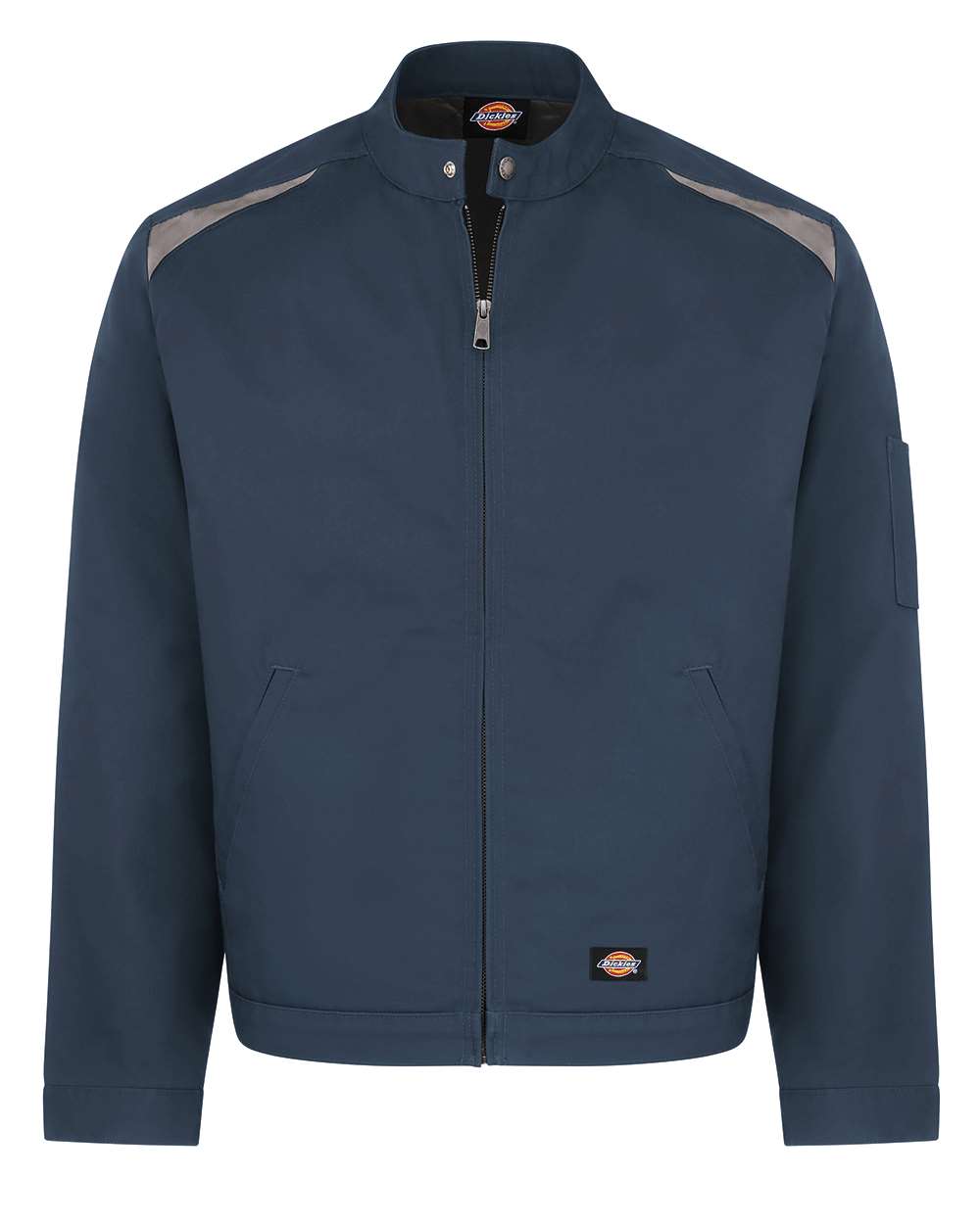 Men's Insulated Colorblocked Jacket - Front - B67030865 - Dark Navy/ Silver