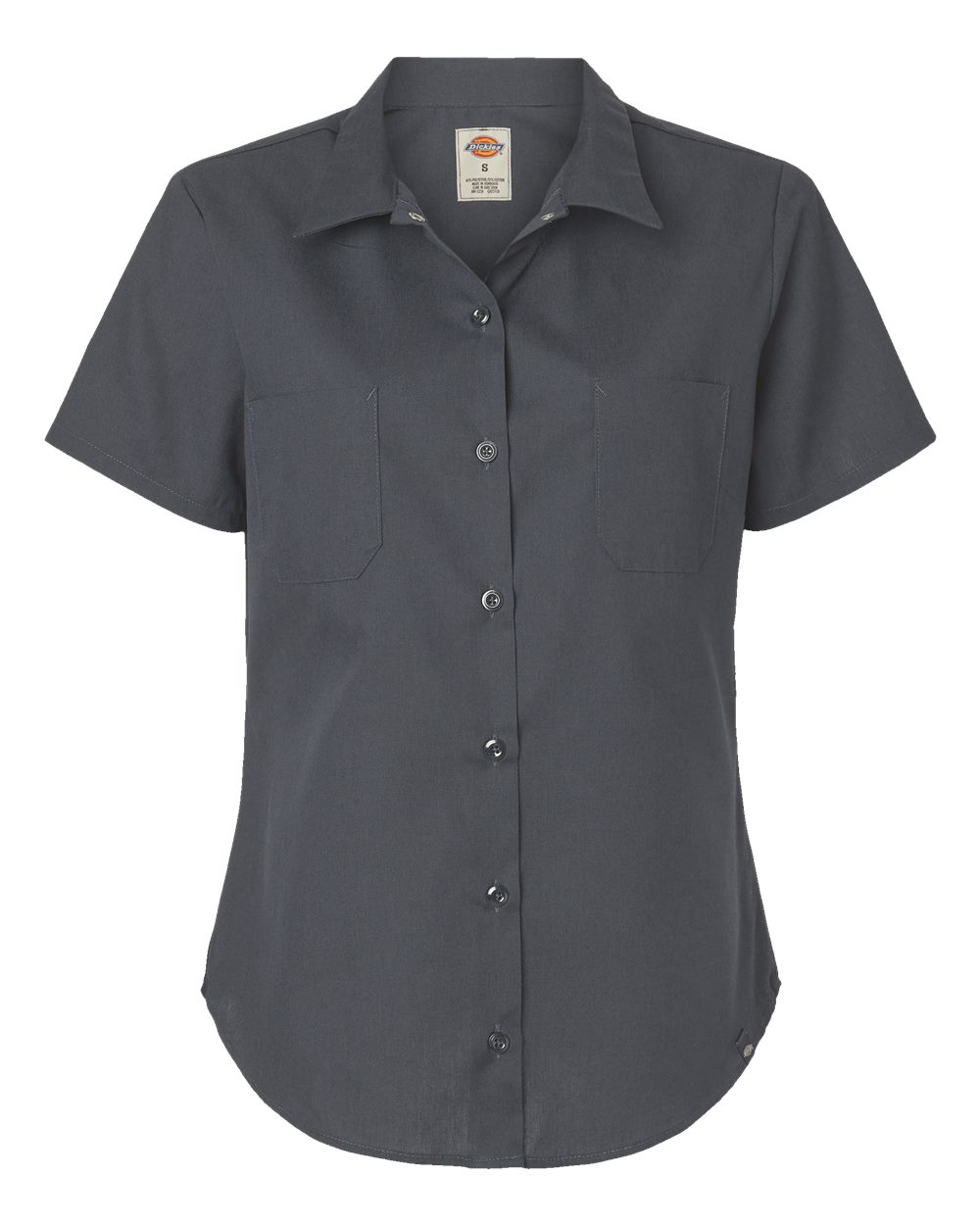 Women's Industrial Short Sleeve Work Shirt - Front - B73830093 - Dark Charcoal