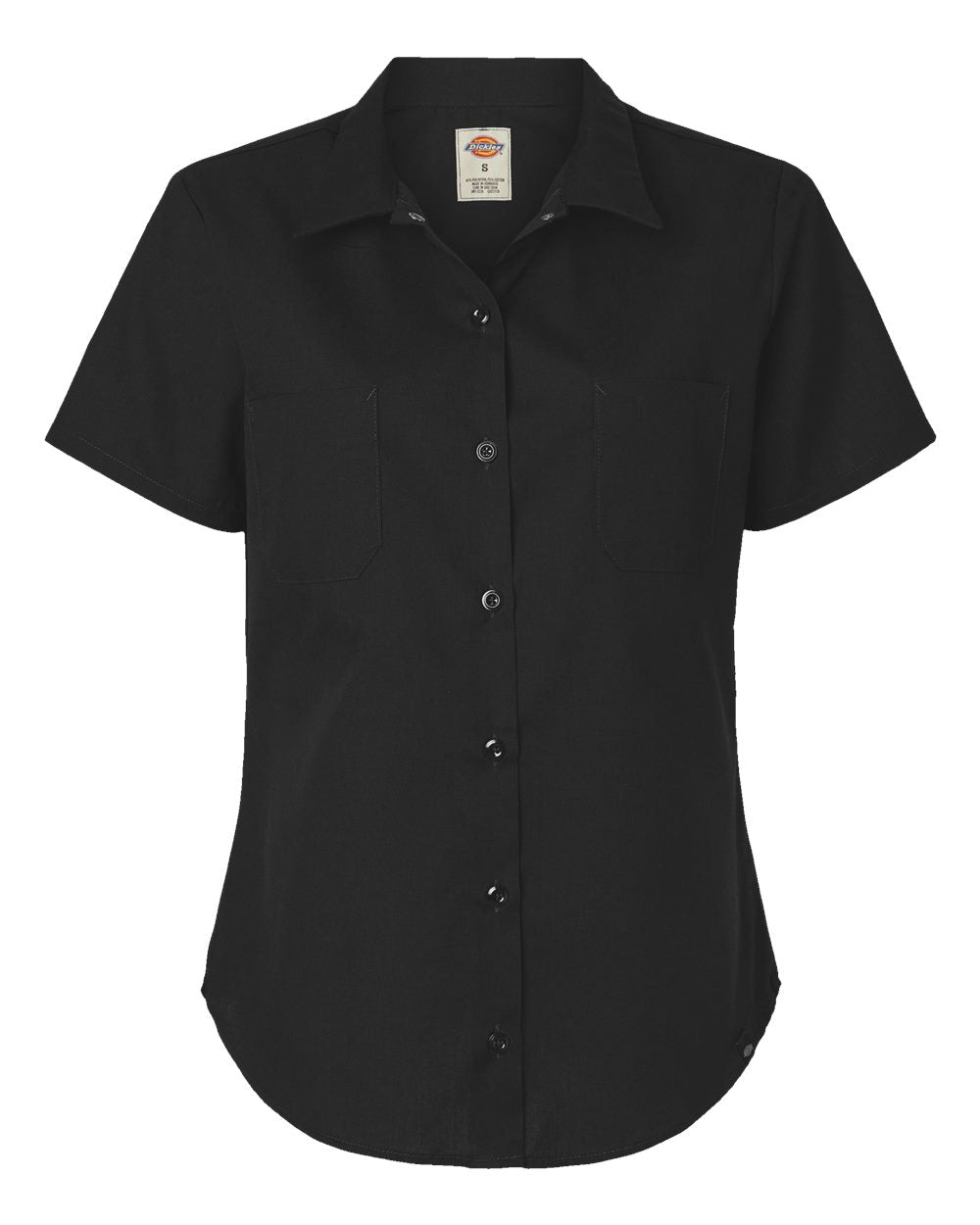Women's Industrial Short Sleeve Work Shirt - Front - B73830503 - Black