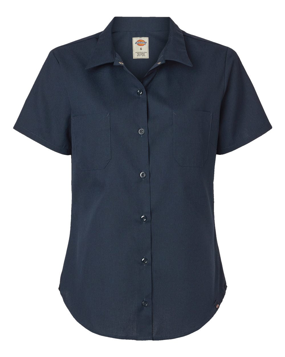 Women's Industrial Short Sleeve Work Shirt - Front - B73830863 - Dark Navy